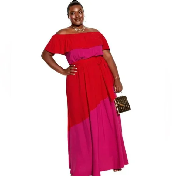 City Chic | Dresses | City Chic Colourburst Maxi Dress Size 24 | Poshmark